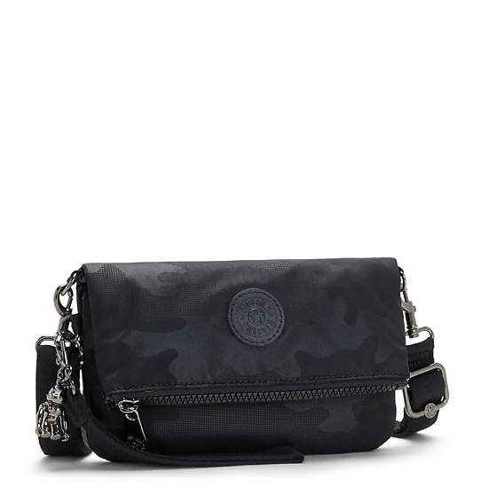 Kipling Lynne 3-in-1 Convertible Crossbody Bags Black Camo Embossed | CA 1187UZ